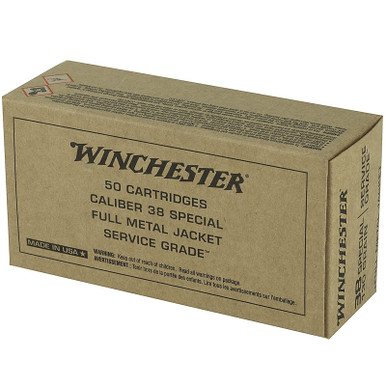 Winchester SG38W Service Grade 38 Special 130 GR FMJ 50 Rounds