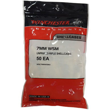 WINCHESTER 7MM WSM UNPRIMED RIFLE BRASS RIFLE BRASS CASES 50 COUNT WSC7MMU