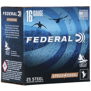 Federal WF1682 Speed-Shok Steel 16ga 2.75" 2 Shot 15/16oz 25 Rounds
