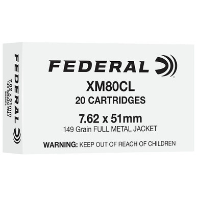 Federal XM80CL American Eagle XM 7.62x51mm NATO 149 GR FMJ 20 Rounds