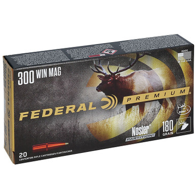 Federal P300WD2 Premium 300WM 180 GR Nosler Partition 20 Rounds