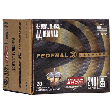 Federal P44HS1 PD 44 Rem Mag 240 GR HS JHP 20 Rounds