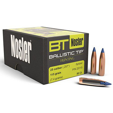 NOSLER 25115 25CAL 115GR BALLISTIC TIP 50 CT.