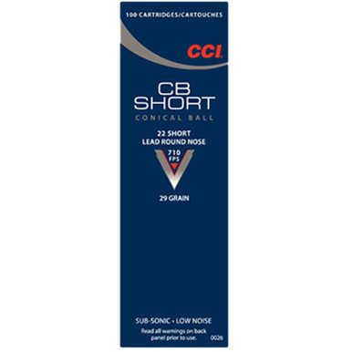 CCI 0026 Specialty CB 22 Short 29 GR LRN 100 Rounds
