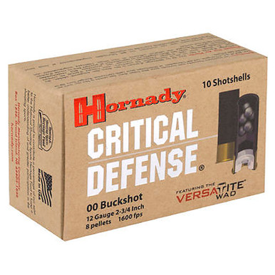 Hornady 86240 Critical Defense 12 Gauge 2.75" 8 Pellets 00 Buck 10 Rounds