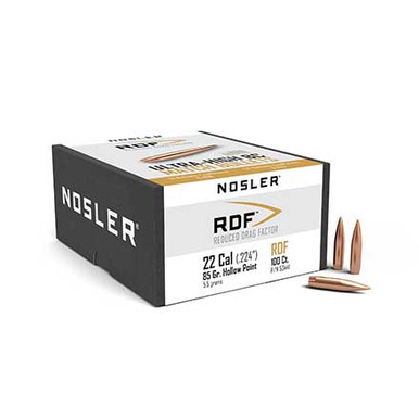 Nosler RDF 53441 .22 Cal 85 gr Hollow Point Bullets-100cnt