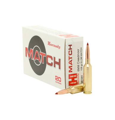 Hornady Match 6mm Creedmoor 108gr ELD-Match 20Rnd Rifle Ammunition