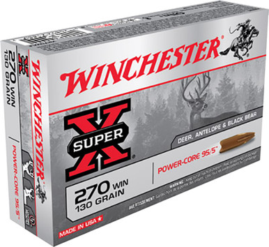 Winchester Super-X 270 Win 130 gr Power-Core Rifle Ammunition 20 rds