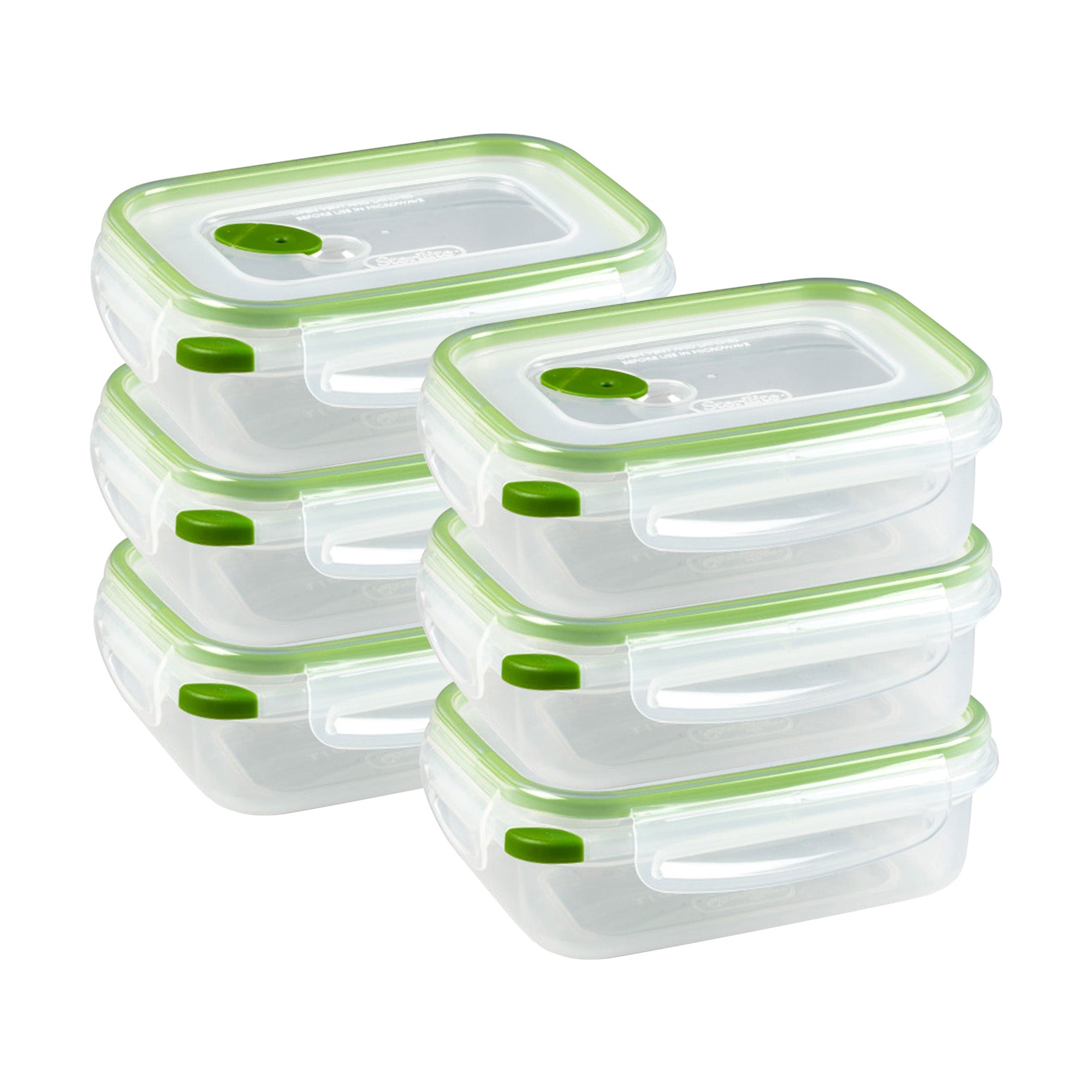 Sterilite 3.1 Cup Rectangle Ultra-Seal Food Storage Container, Green (6 Pack)