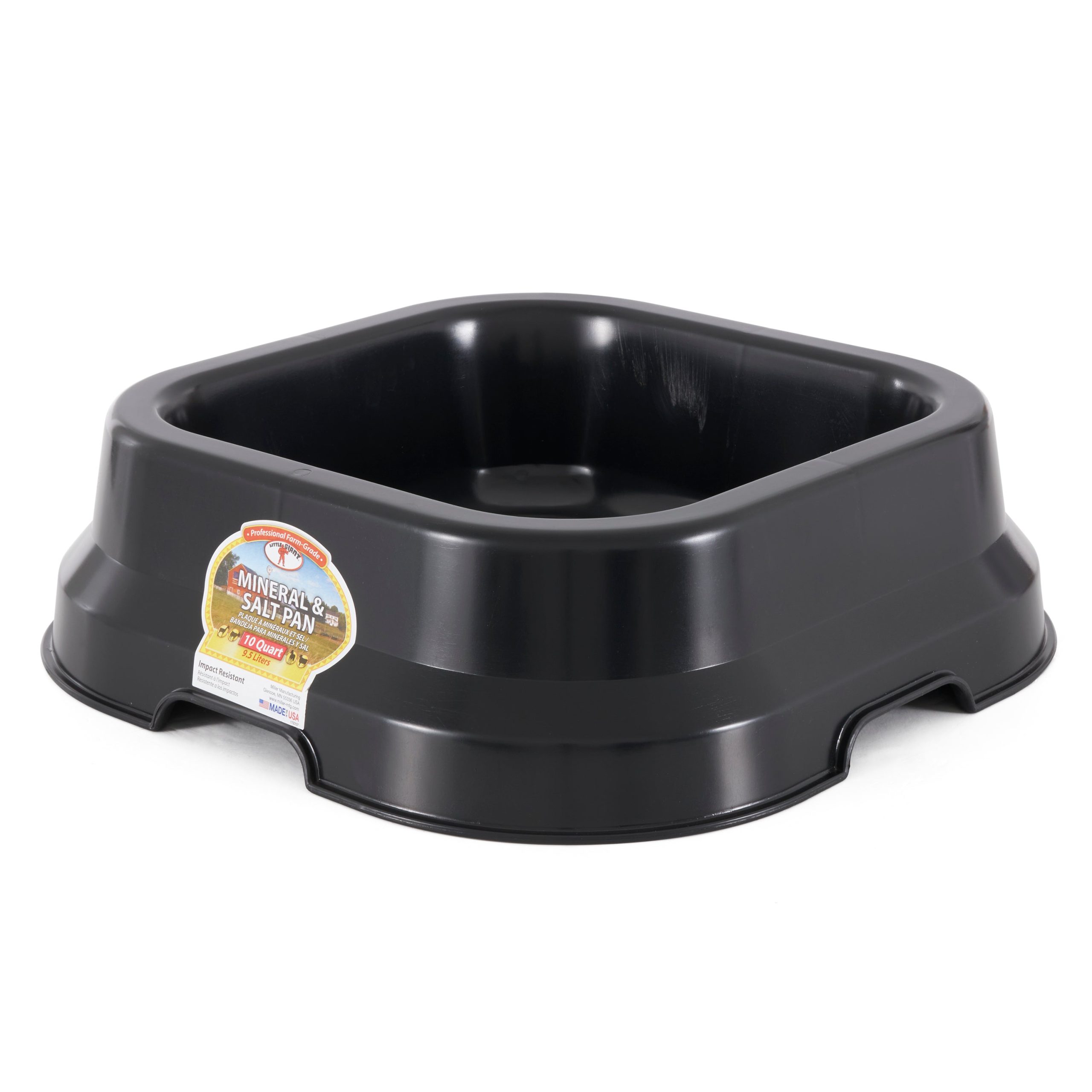 Little Giant MP10BLACK Salt Lick and Mineral Block 10 Quart Plastic Pan, Black