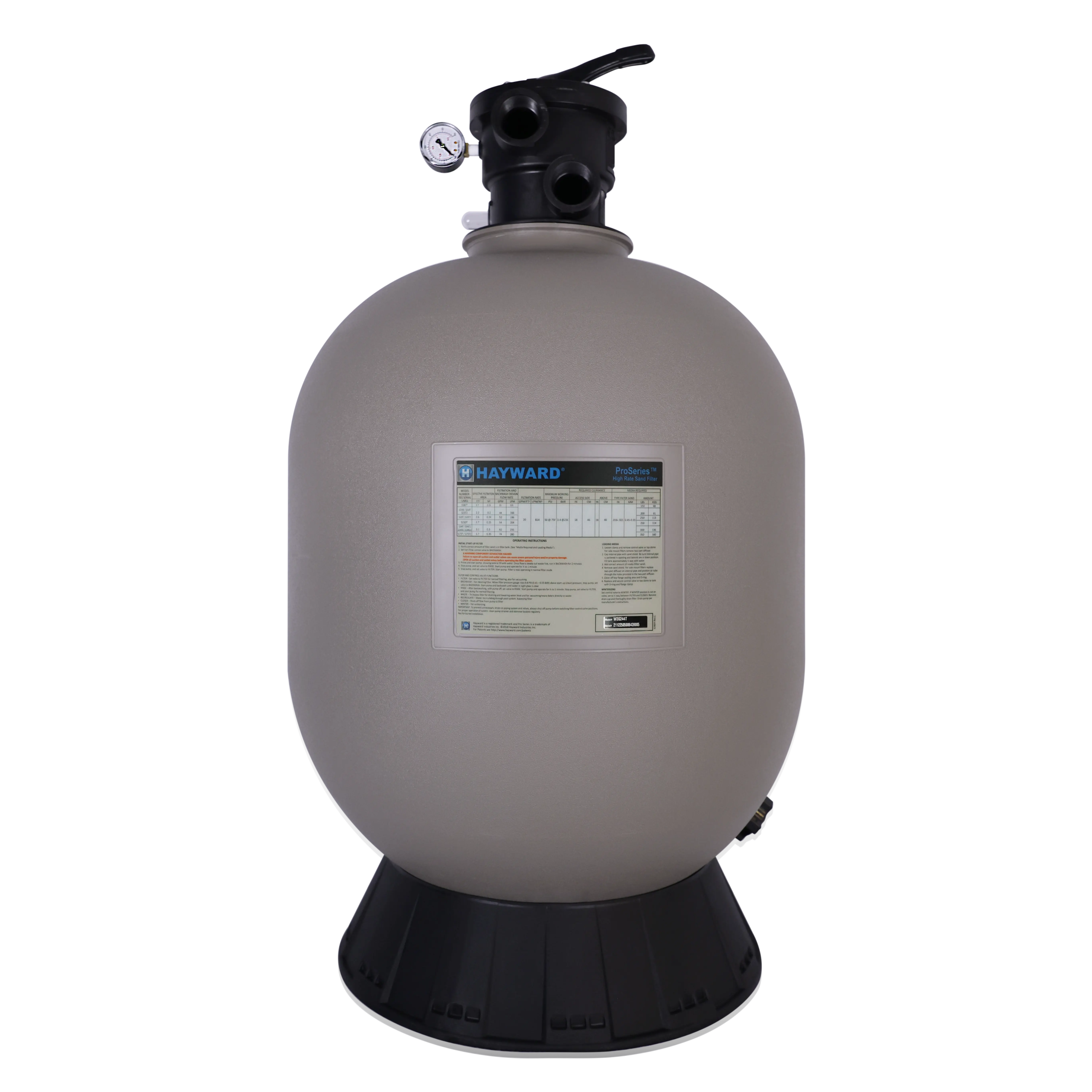 Hayward - W3S244T Pro Series 24" In Ground Pool Sand Filter with 1-1/2" Top Mount Multiport Valve
