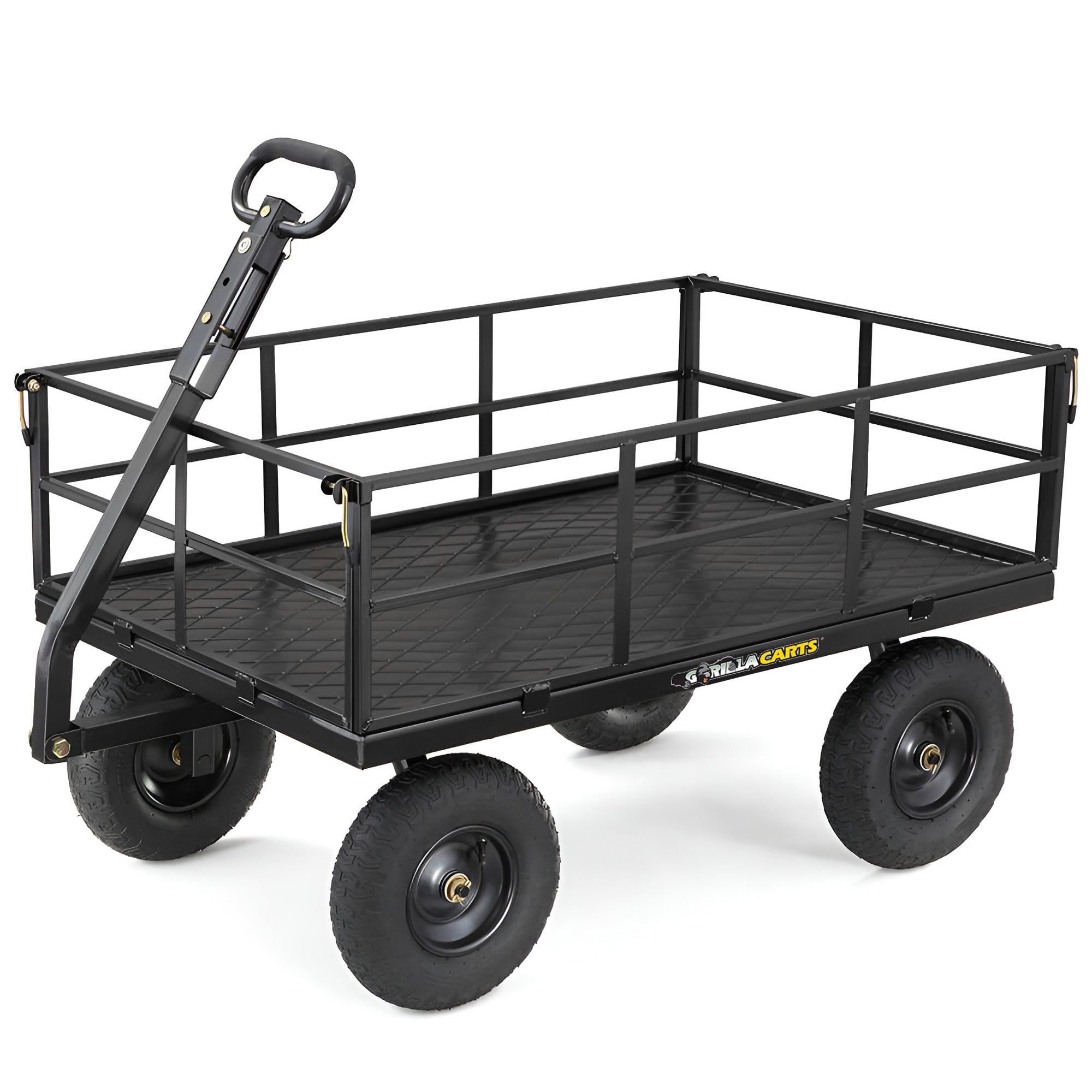 Gorilla Carts Steel Utility Cart, 9 Cubic Feet Garden Wagon with Removable Sides