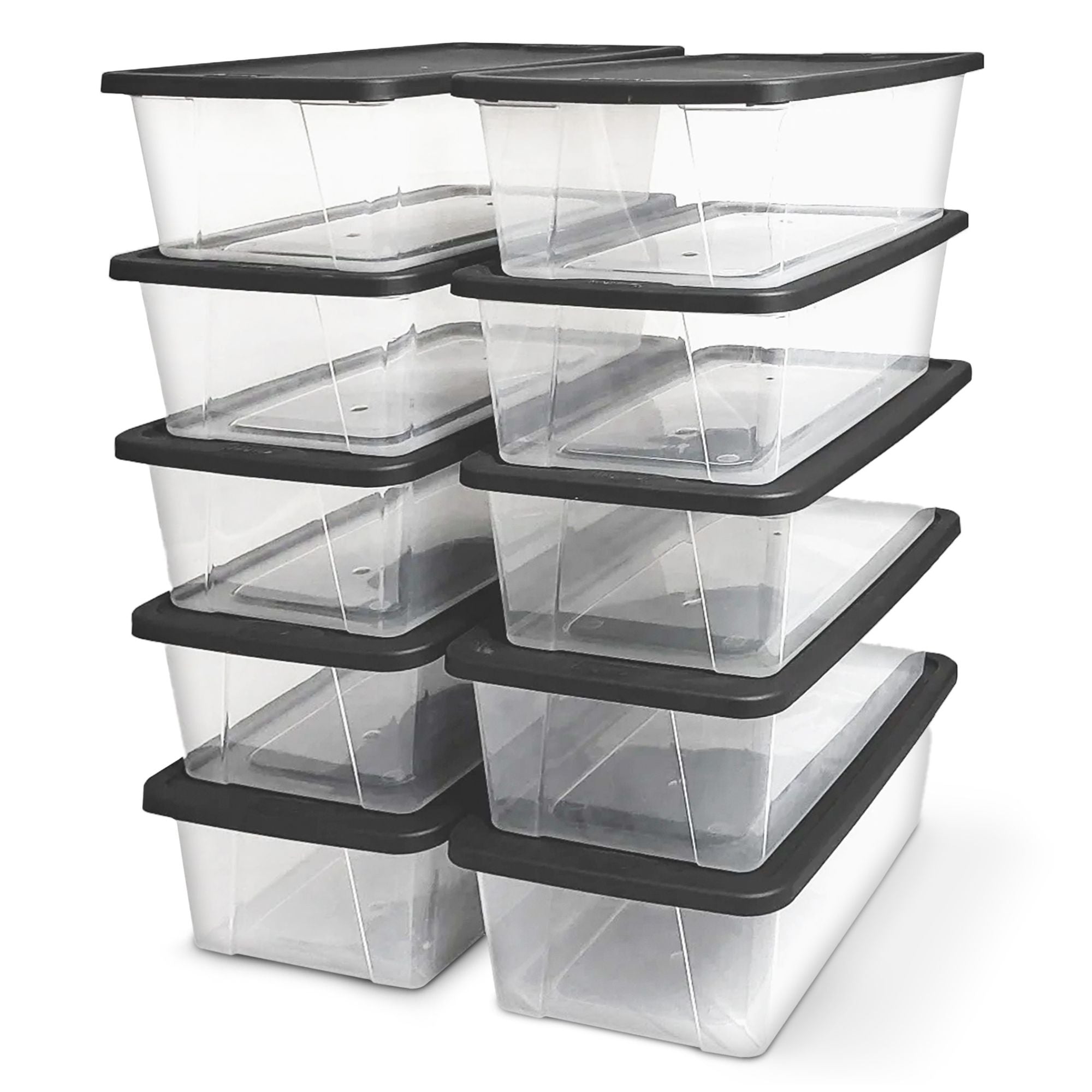 Homz Snaplock 6 Qt Clear Organizer Storage Container w/ Lid (10 Pack) (Open Box)