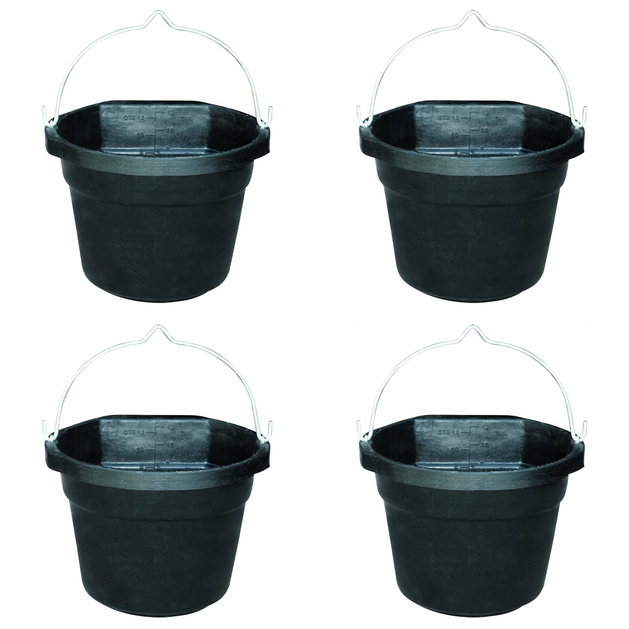 Farm Innovators FB 80R Rubber 3 Gallon Flat Back Heated Bucket 70 Watt (4 Pack)