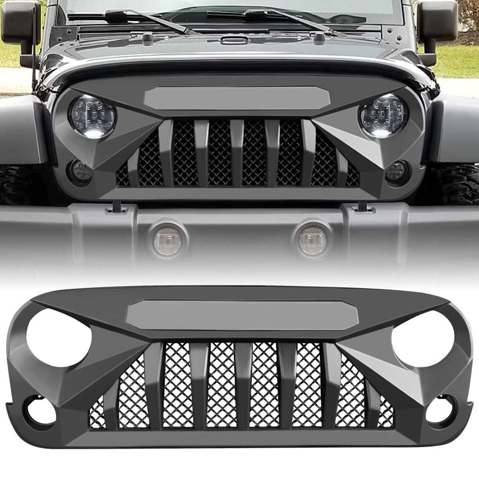 American Modified Gladiator Grille Compatible with Jeep Models 2007 to 2018, Matte Black