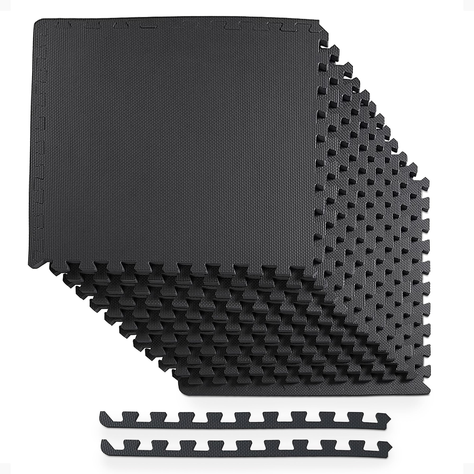 BalanceFrom Fitness 48 Sq Ft Interlocking EVA Foam Exercise Mat Tiles, Black
