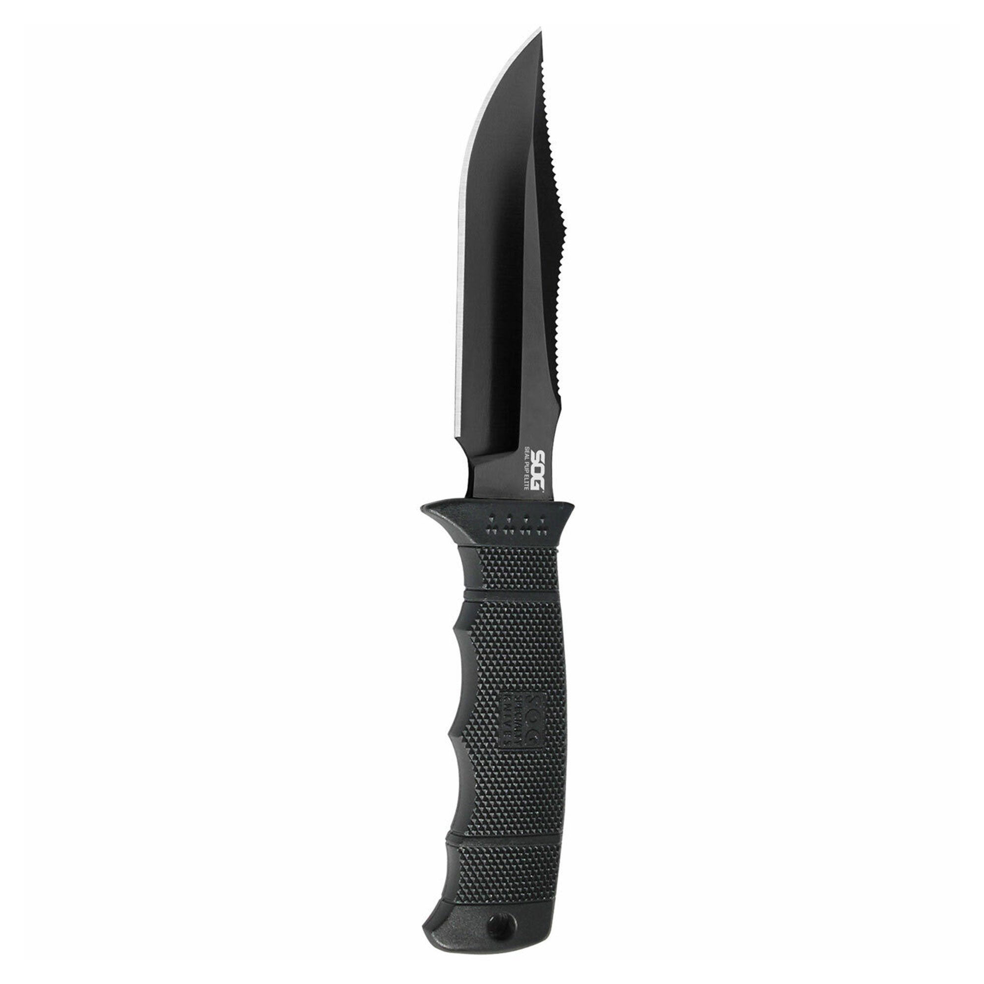 SOG Seal Pup Elite 4.85 Inch Survival Tactical Knife w/ Kydex Sheath, Black TiNi