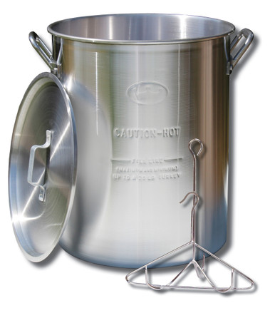 King Kooker 30 Qt. Aluminum Turkey Pot, Lid, Lifting Rack and Lifting Hook