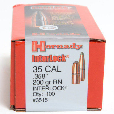 Hornady InterLock .35 Cal 200 gr RN Bullets-100cnt