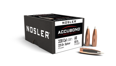 Nosler AccuBond 54357 .338 Cal 225 gr Spitzer Bullets-50cnt