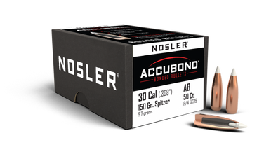Nosler AccuBond 56719 .30 Cal 150 gr Spitzer Bullets-50cnt