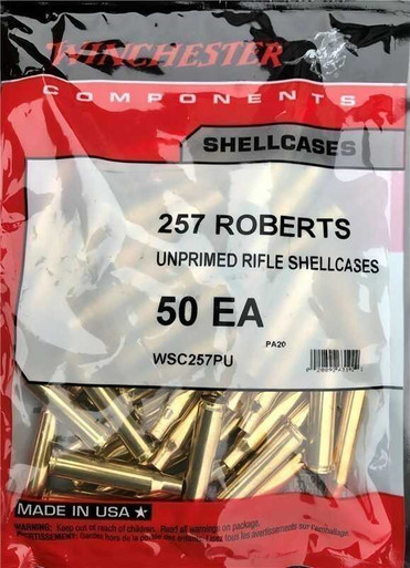 Winchester .257 Roberts +P Unprimed Rifle Brass 50cnt-WSC257PU