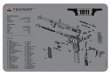 TekMat 1911 Diagram Gray 11"x17" Original Cleaning Mat