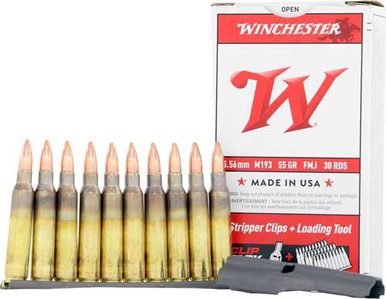 Winchester USA 5.56x45mm NATO 55gr M193 FMJ 10 Round Clips 30Rnd Rifle Ammo