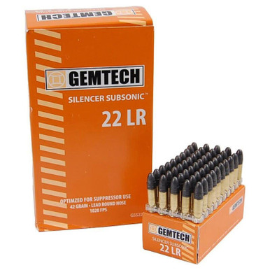 Gemtech GSS22 .22 LR 42 Grain Subsonic LRN 50 Rounds