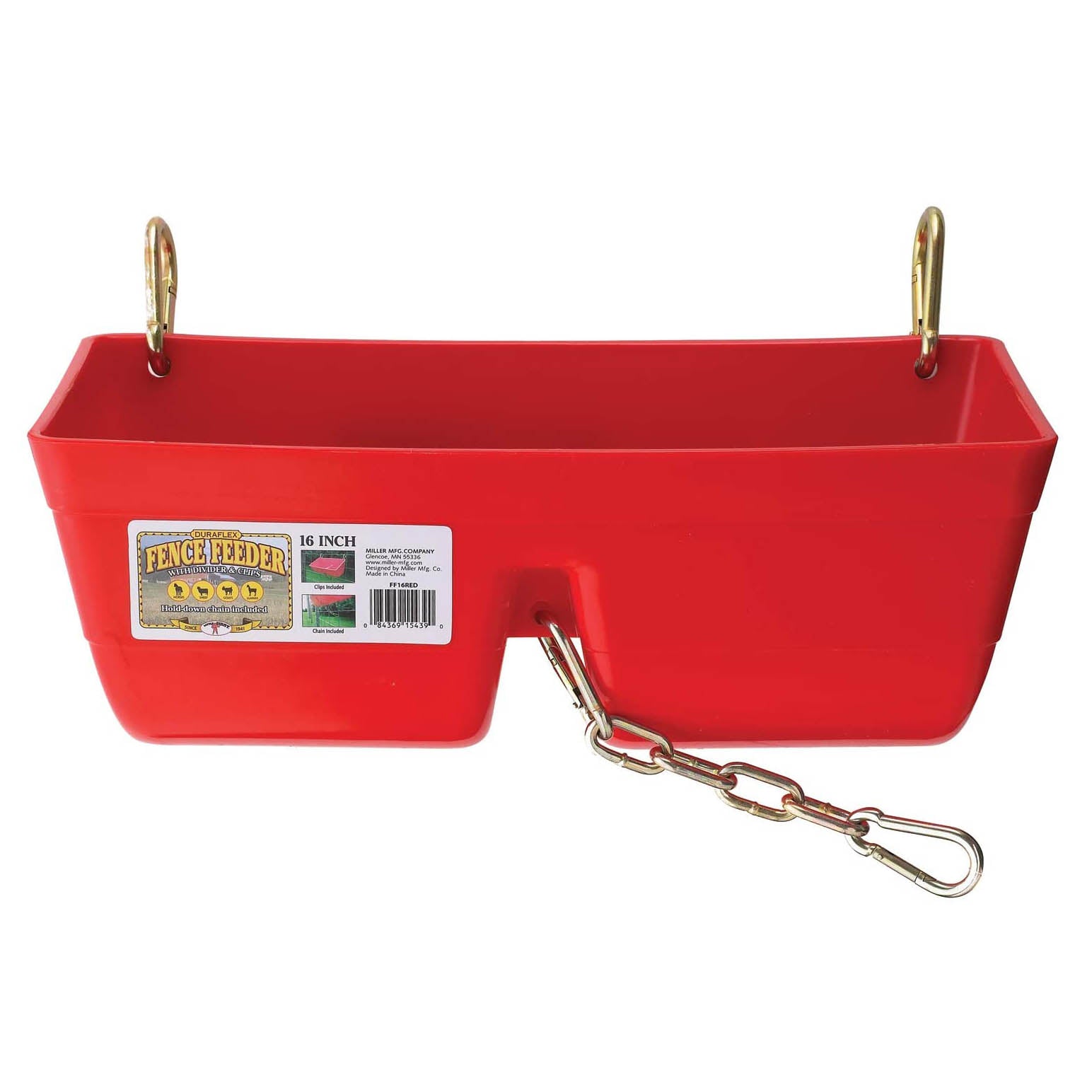Little Giant 9 Quart Heavy Duty Feed Trough Bucket Fence Feeder, Red (Open Box)
