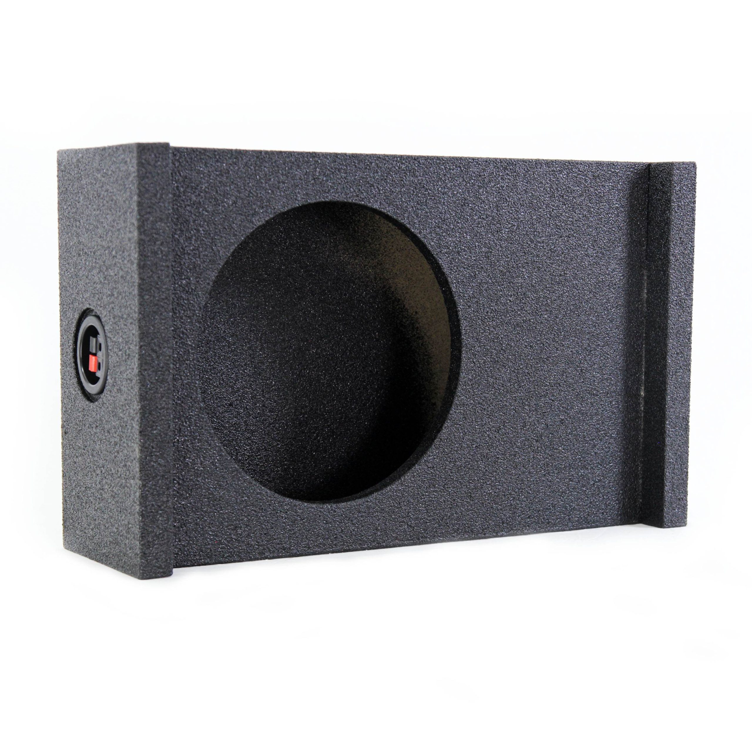 QPower Single 12 Inch Sub Enclosure, Universal Downfire/Behind Seat Speaker Box