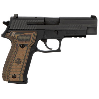 Sig P226 9mm 4.4" Barrel 10rd Brown G10 Grips Black, 226R9SEL