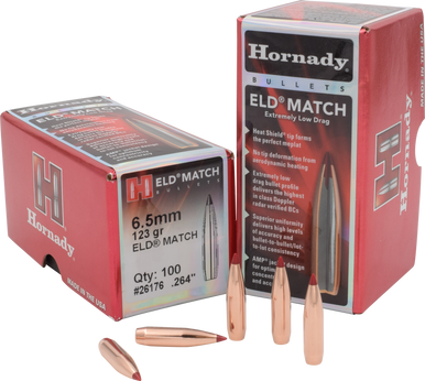 Hornady ELD  Match 6.5mm 123 gr Bullets-100cnt