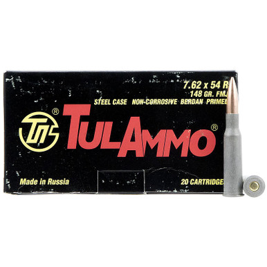 Tulammo TA762548 7.62x54mmR 148 GR FMJ 20 Rounds
