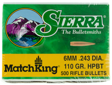 Sierra MatchKing 1575C .243 Cal 110 gr HPBT Bullets-500cnt