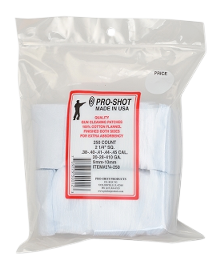 Pro-Shot .38-.45 Caliber/ 410 Bore-20 Gauge Cotton Cleaning Patches