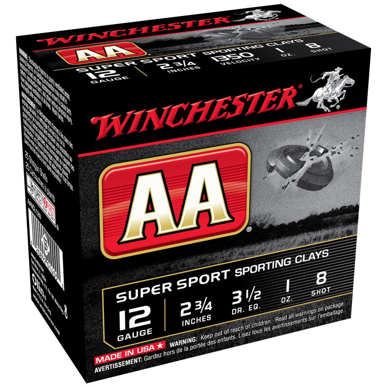 Winchester AA Target 12 GA 2-3/4" 1 oz. 3-1/2 Dram #8 Shotshell Ammo (25)