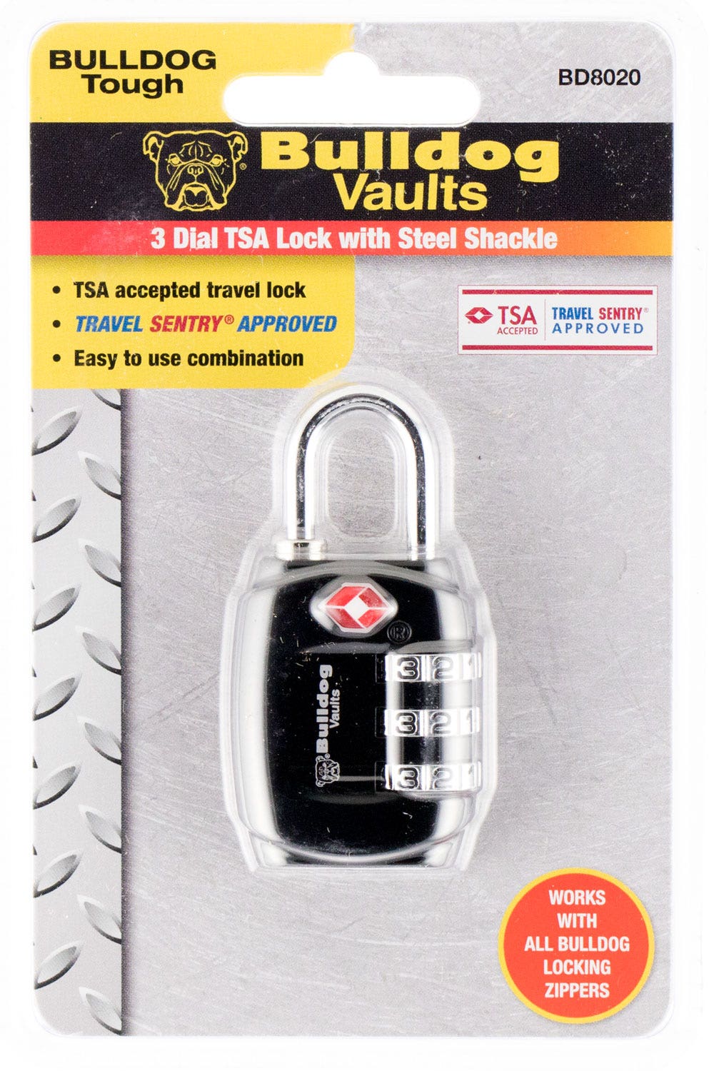 Bulldog TSA Lock with Steel Shackle