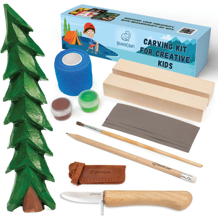 BEAVERCRAFT Spruce Tree Carving Knife Kit - BVRDIY08