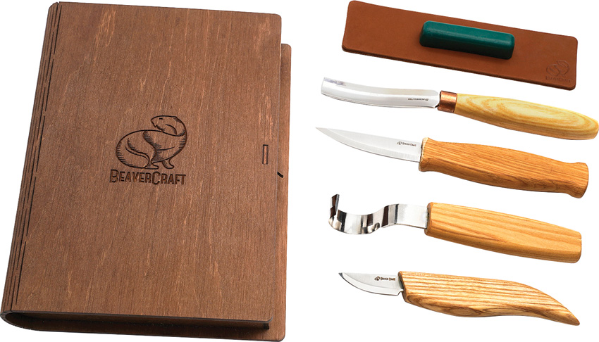 BEAVERCRAFT Spoon and Kuksa Carving Knife Set - BVRS43BOOK