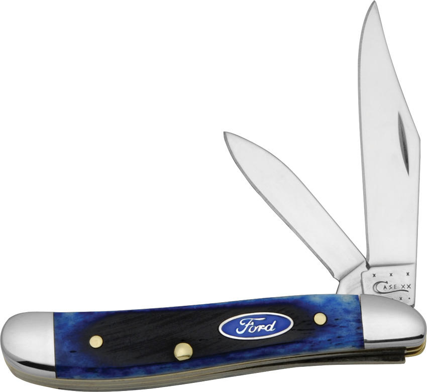 Case Cutlery Ford Peanut Pocket Knife Blue Sawcut Bone - CA14306