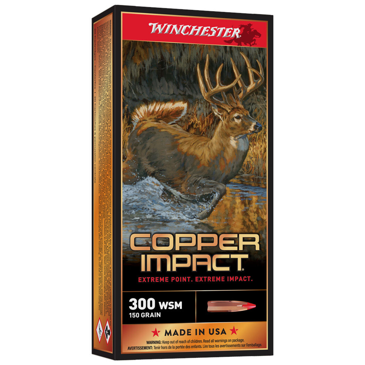 Winchester Copper Impact 300 WSM 150 Grain Lead-Free Ammo (20)
