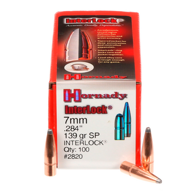 Hornady InterLock 7mm 139 gr SP Bullets-100cnt