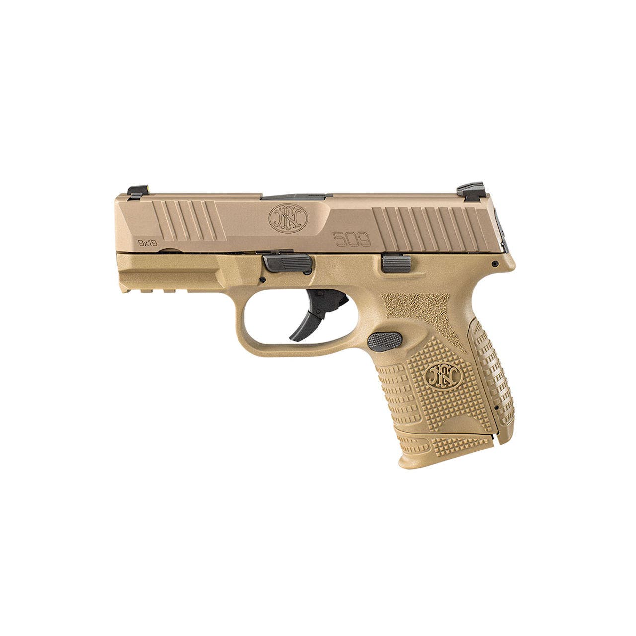 FN America 509C Compat 9MM Pistol FDE 3.7", 12/15 Rd.