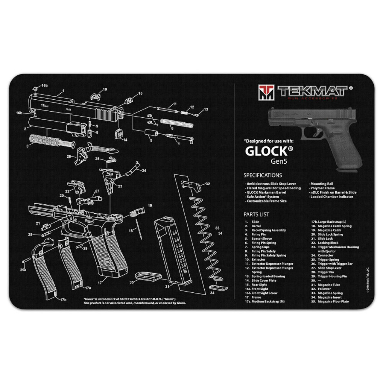 TekMat Glock Gen5 Handgun Cleaning Mat