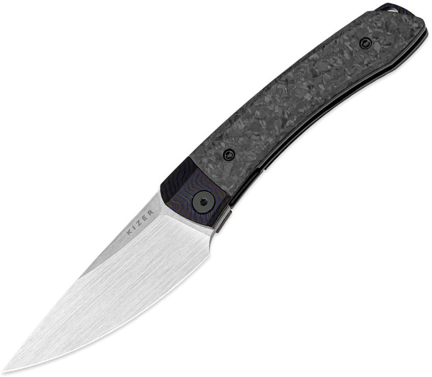 Kizer Cutlery Mini MoMo Linerlock Pocket Knife Carbon Fiber/Timascus - KI3663A4