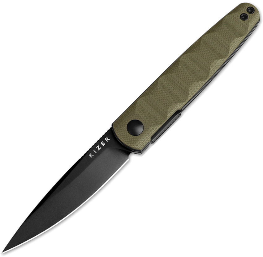 Kizer Cutlery Bamboo Linerlock Pocket Knife Green - KIV3722A2