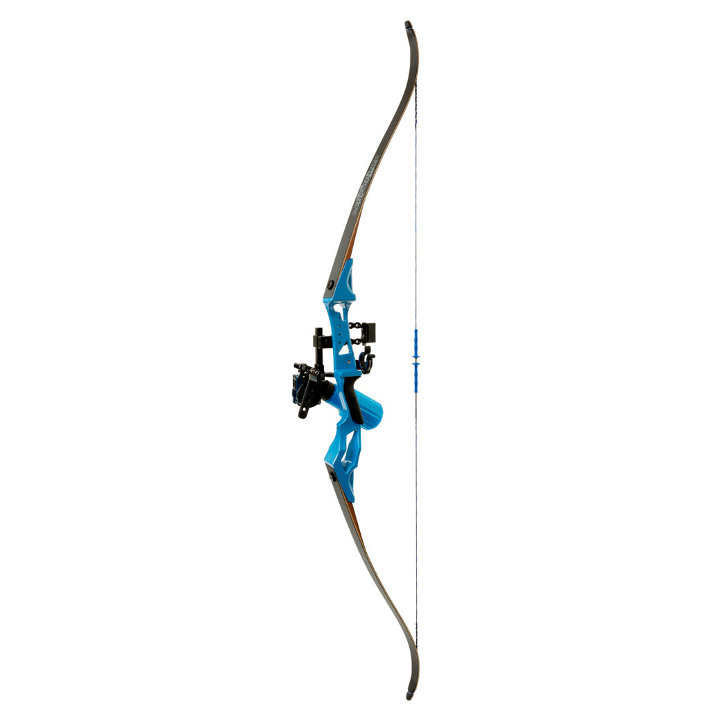 Fin Finder Bank Runner Bowfishing Recurve Package W-winch Pro Bowfishing Reel Blue 35 Lbs. Rh