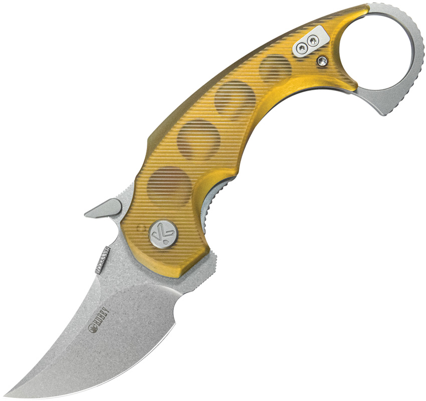 Kubey Jaw Pikal Karambit Linerlock Pocket Knife - KUB440C