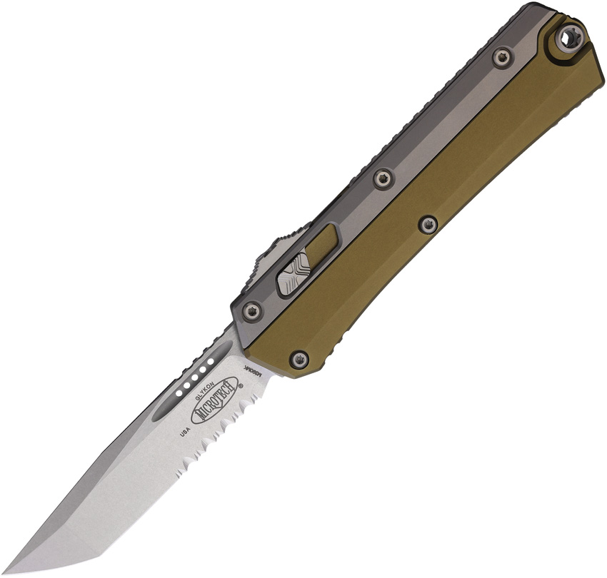 Microtech Automatic Pocket Knife Glykon T/E OTF OD Green - MCT18511OD
